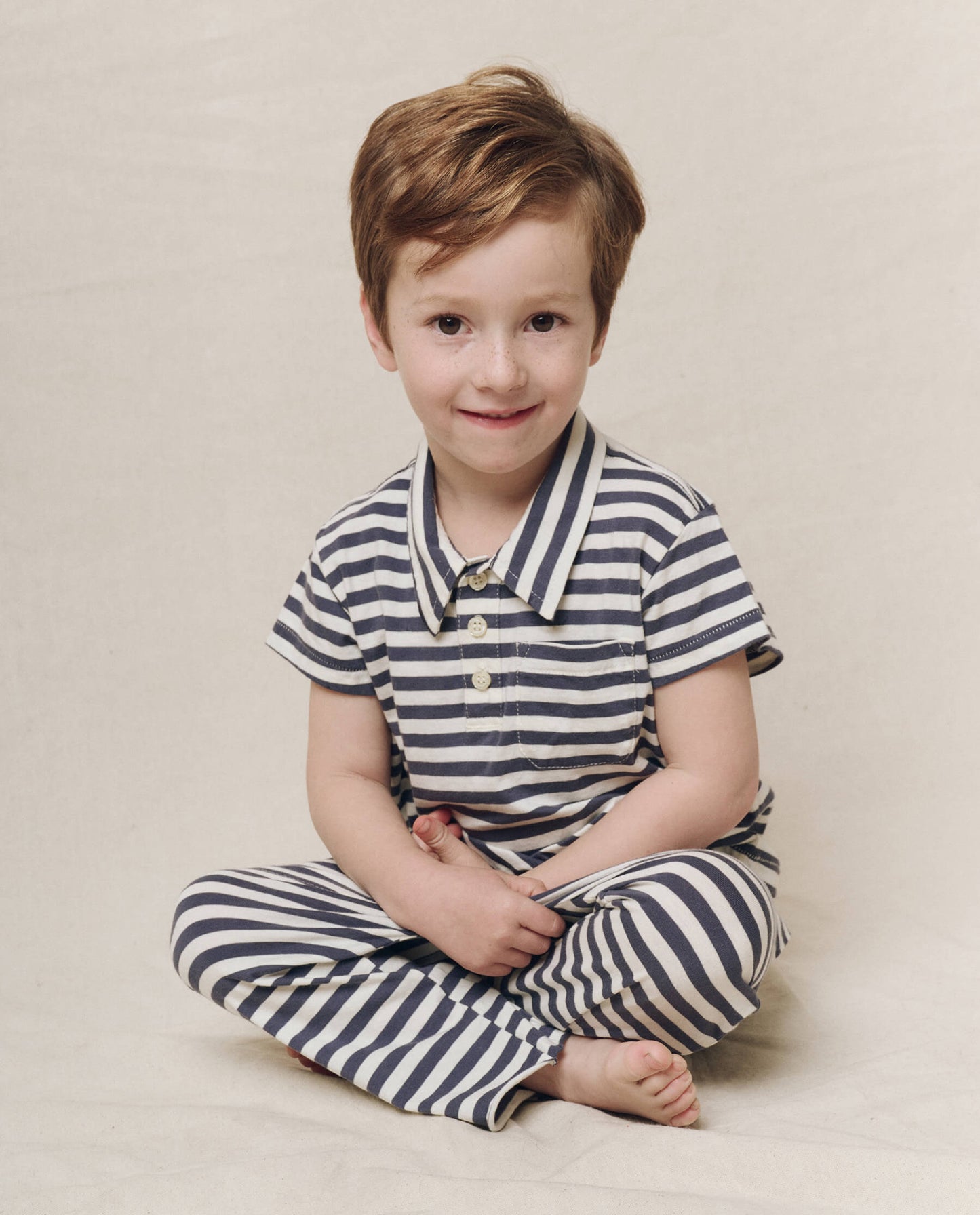 The Little Jersey Crop. Novelty -- Vintage Blue Stripe