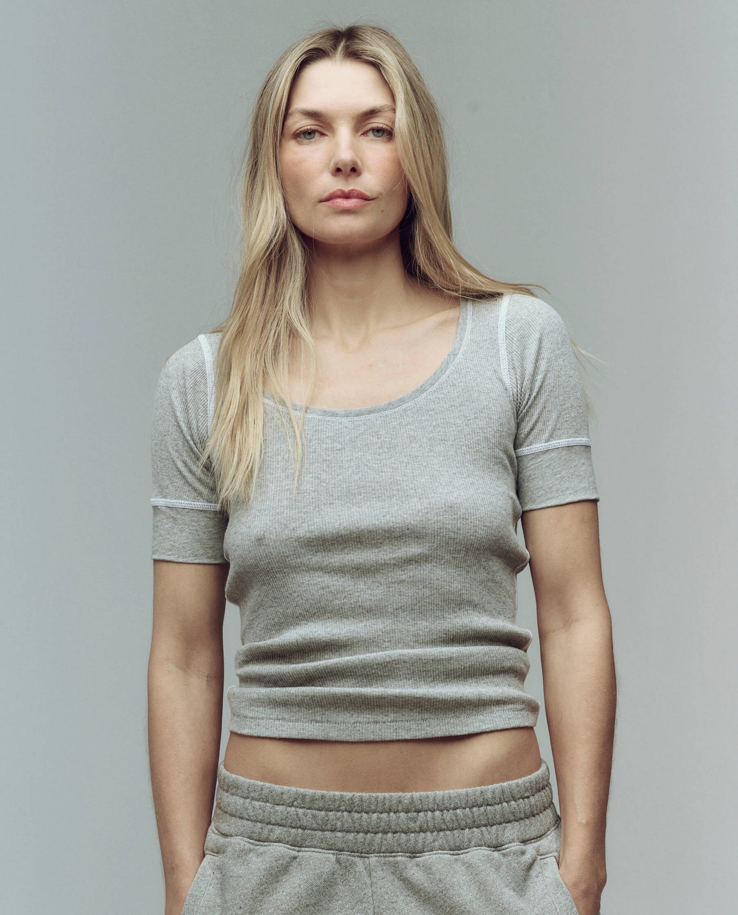 The Baby Rib Ballet Tee. -- Heather Grey
