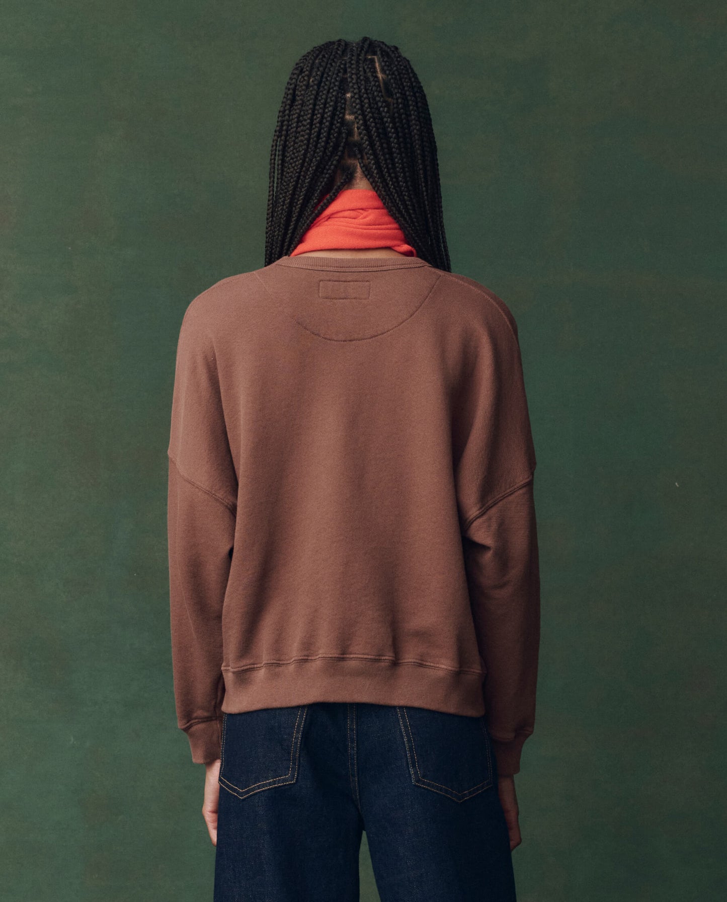 The Teammate Sweatshirt. Embroidered -- Umber with Horse Embroidery