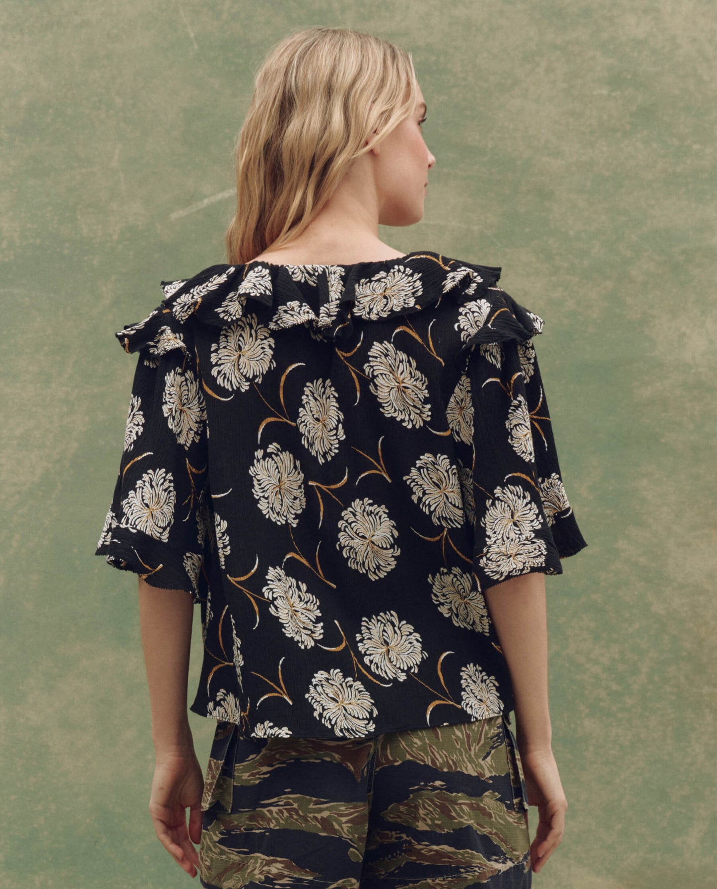 The Bower Top. -- Black Dancing Floral