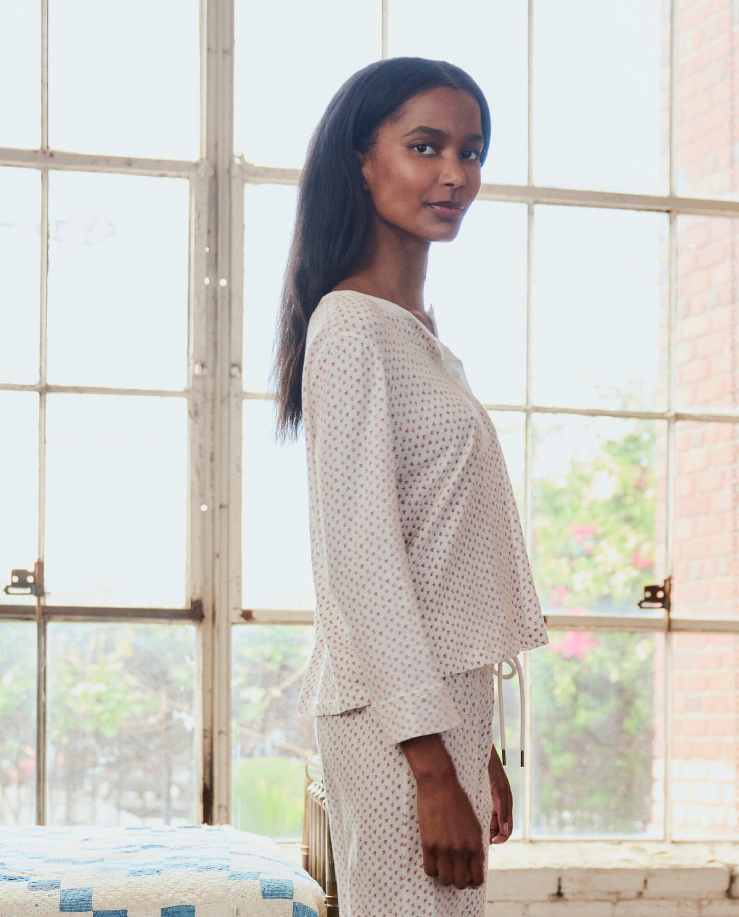 The Crop Sleep Henley. -- Calico Rose