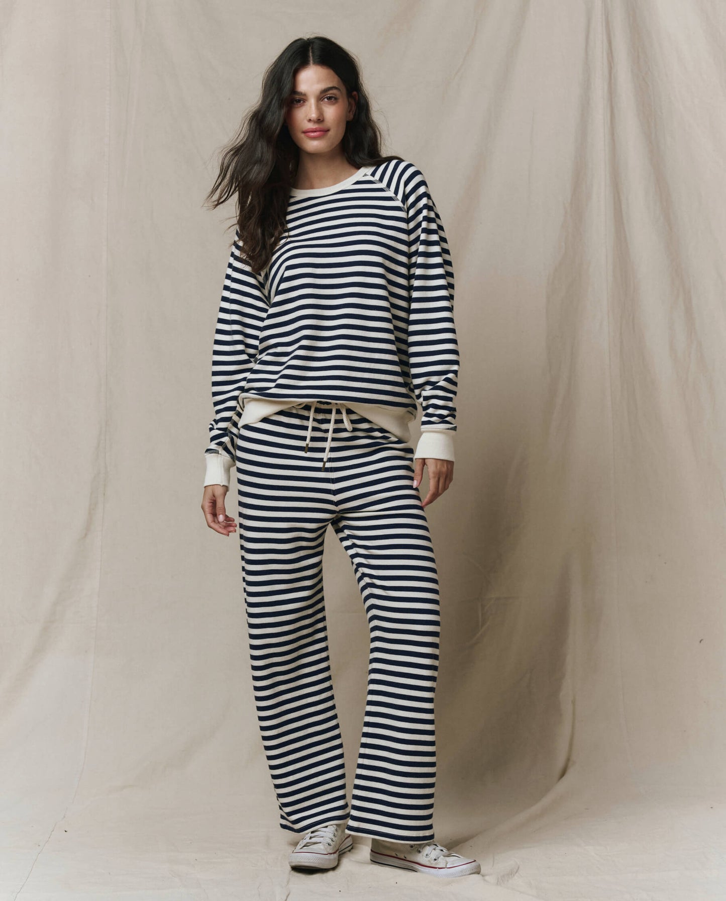The College Sweatshirt. Novelty. -- Navy Sailor Stripe