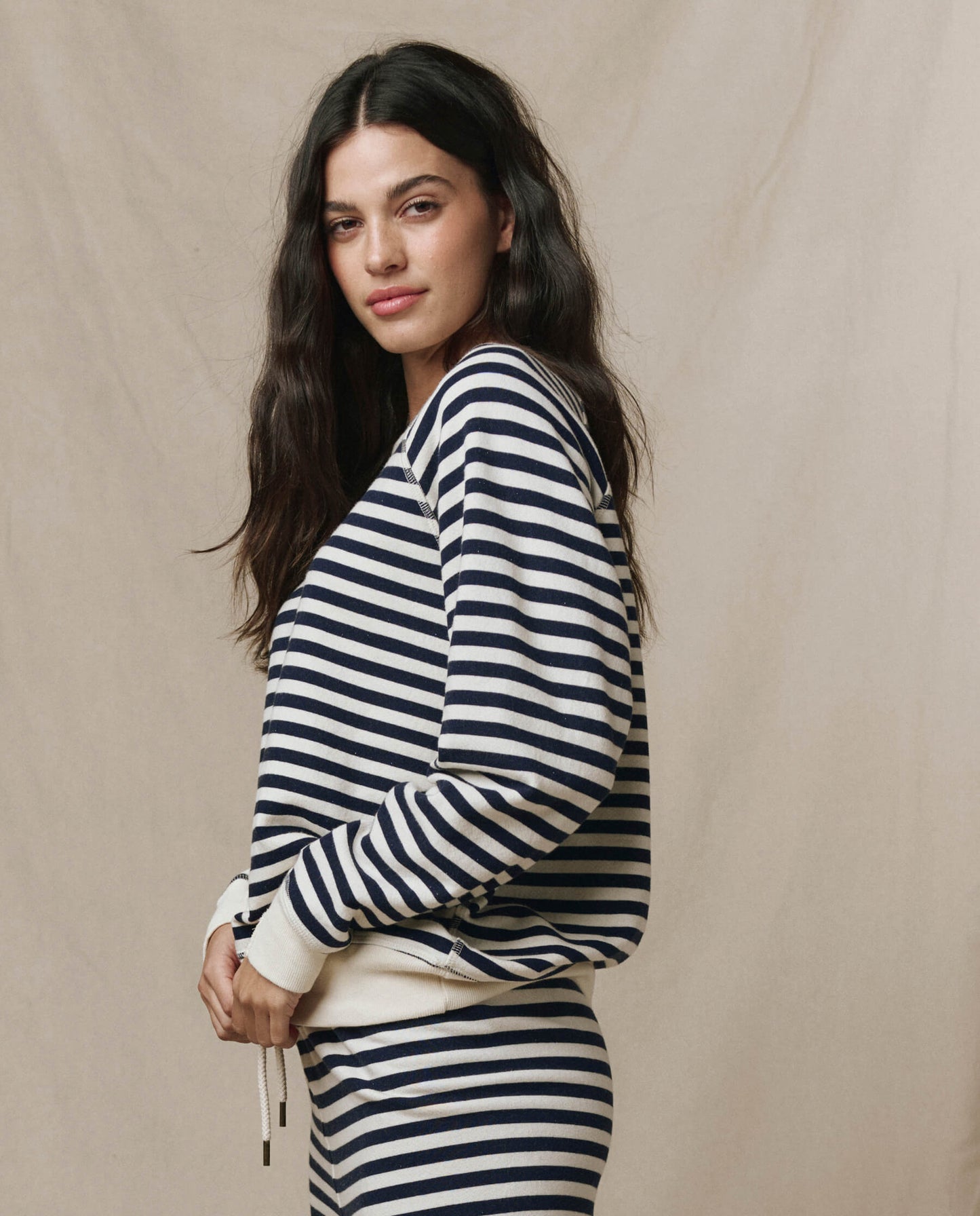 The College Sweatshirt. Novelty. -- Navy Sailor Stripe