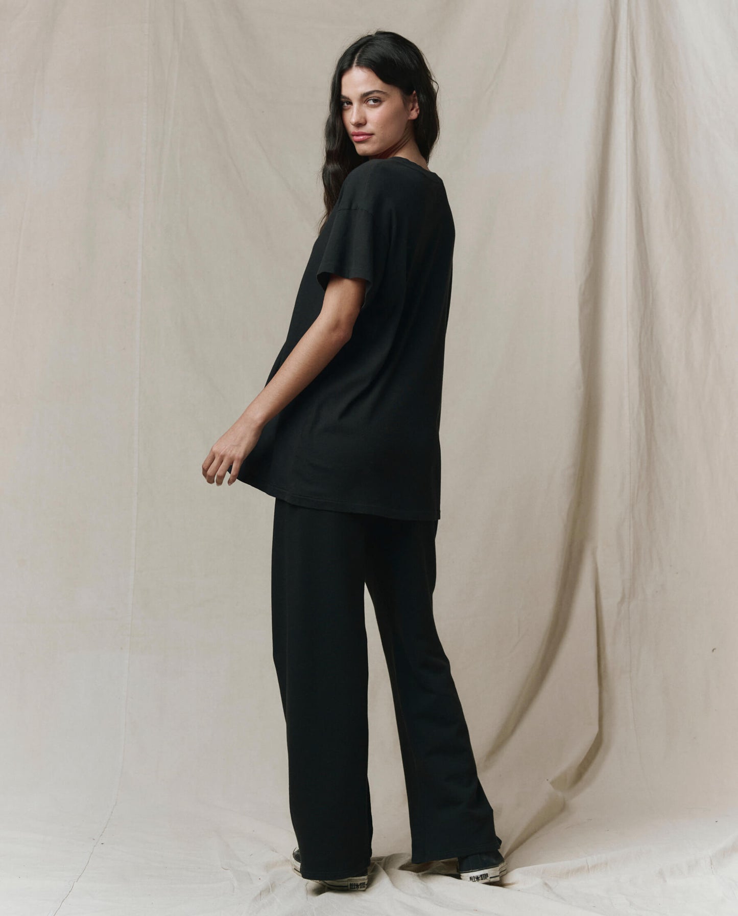 The Slouchy V-Neck Tee. -- Almost Black