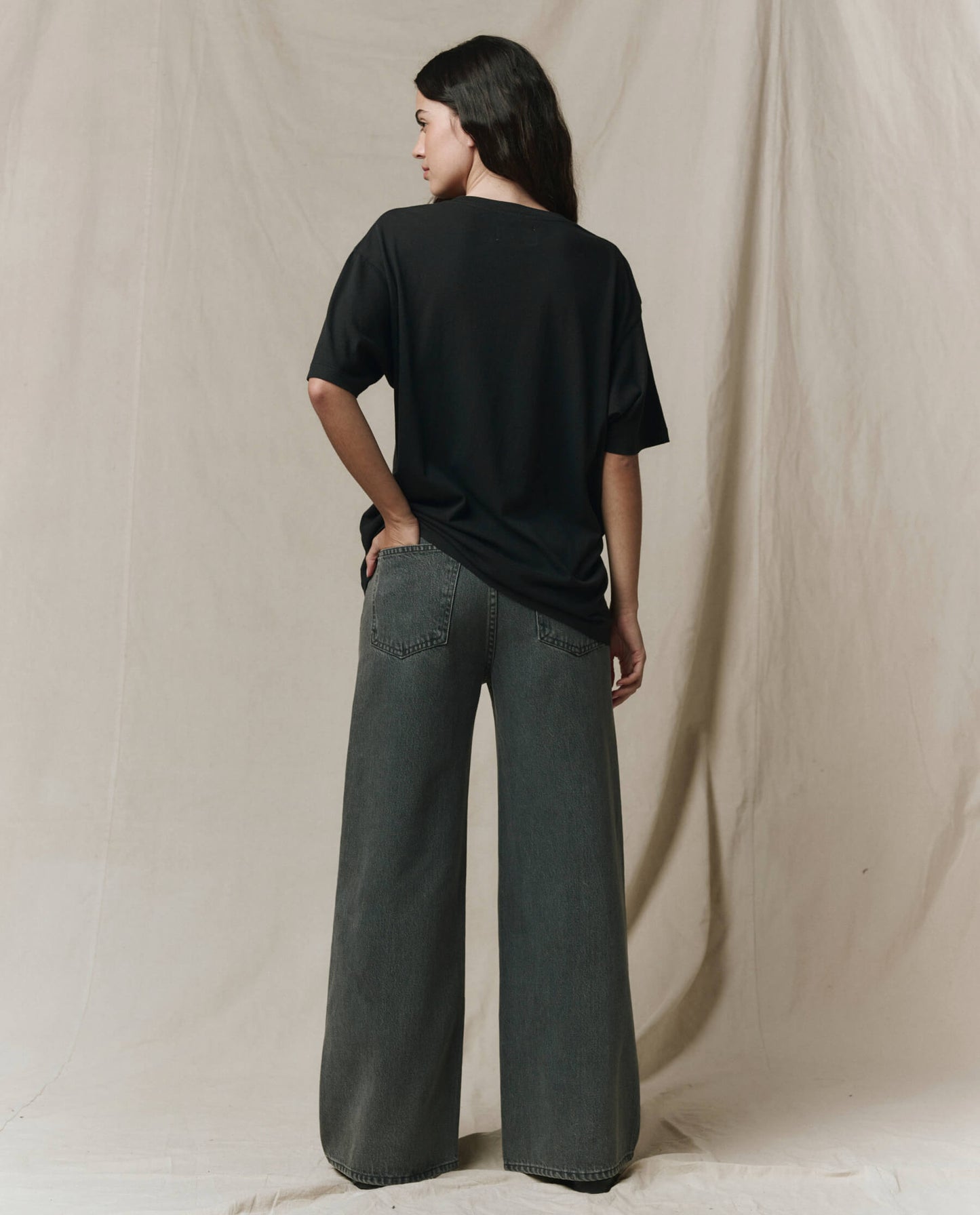 The Slouchy Crew Tee. -- Almost Black