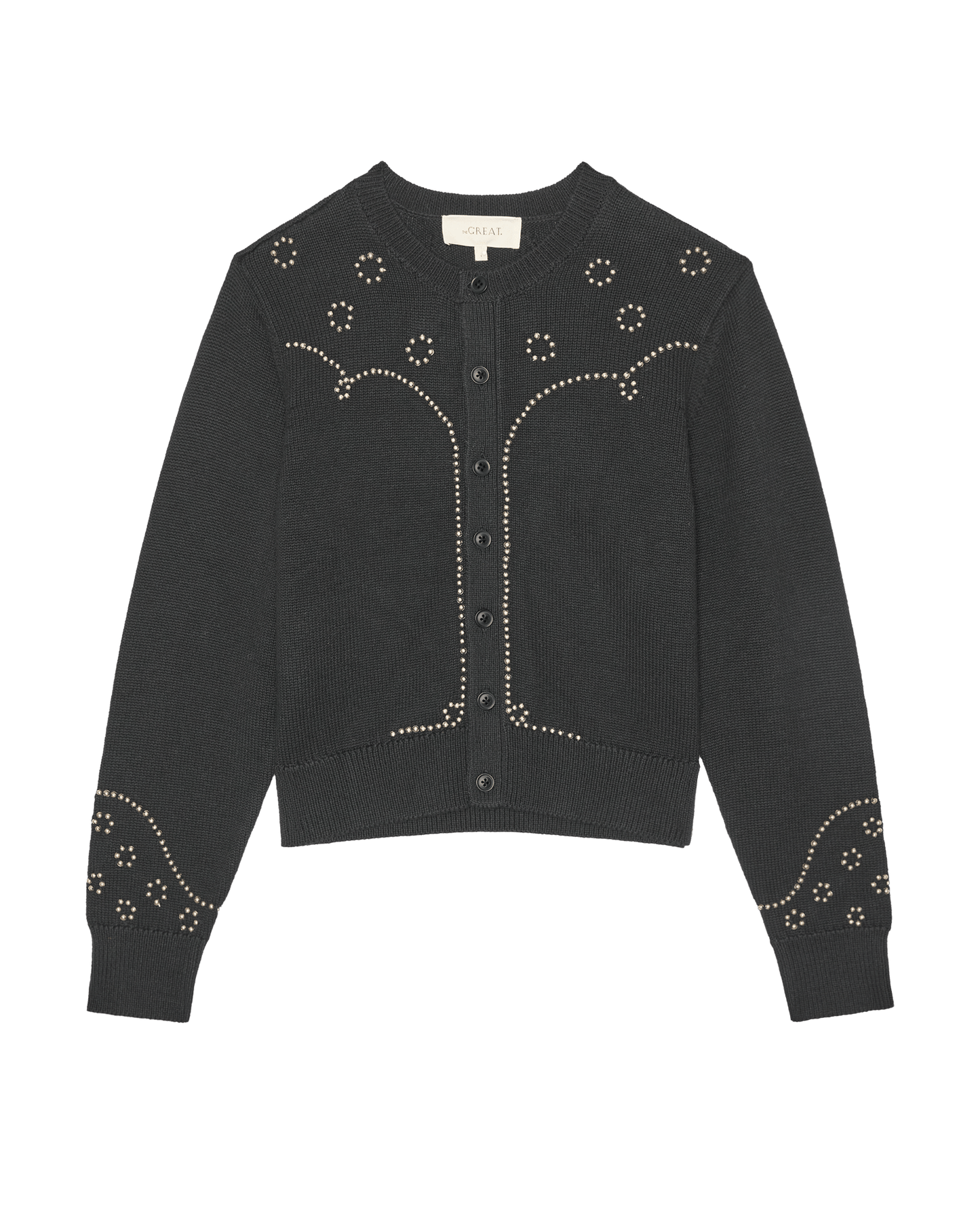 The Studded Cardigan. -- Black