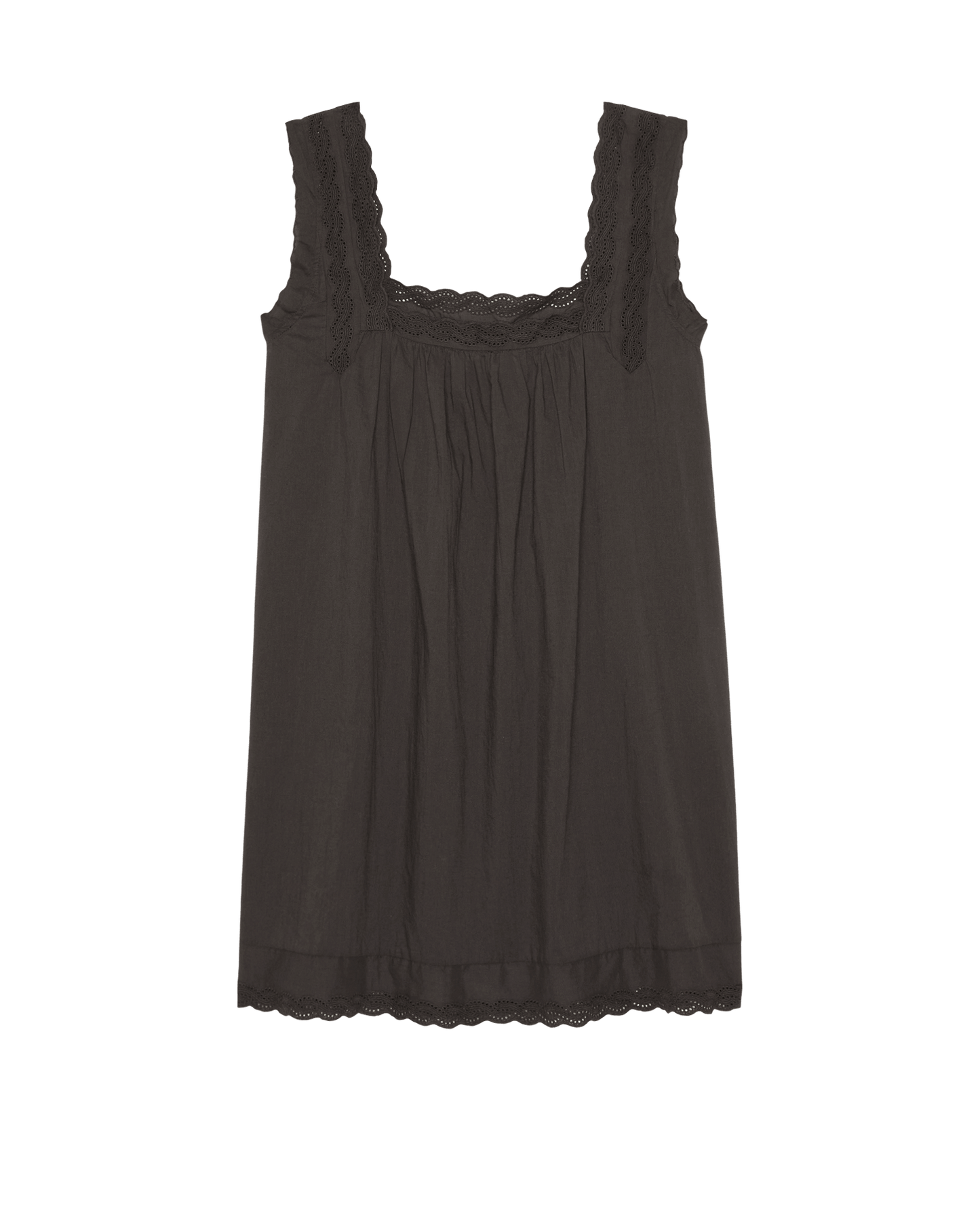 The Eyelet Mini Tank Dress. -- Black