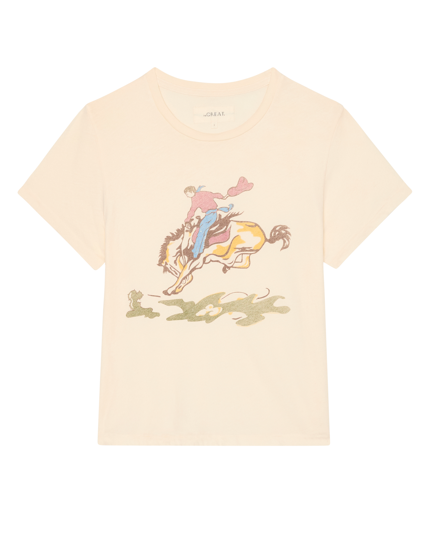 The Little Tee w/ Rider Graphic. -- Washed White