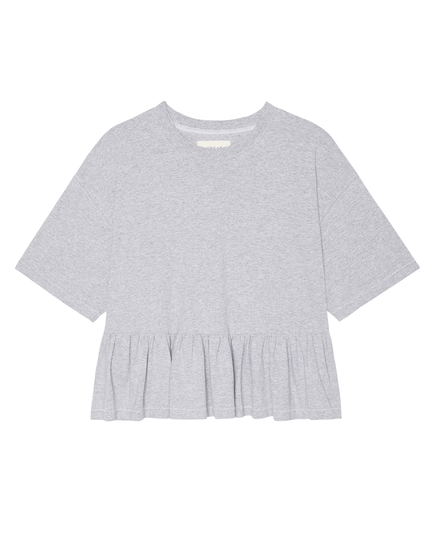 The Oversized Ruffle Peplum Tee. -- Heather Grey
