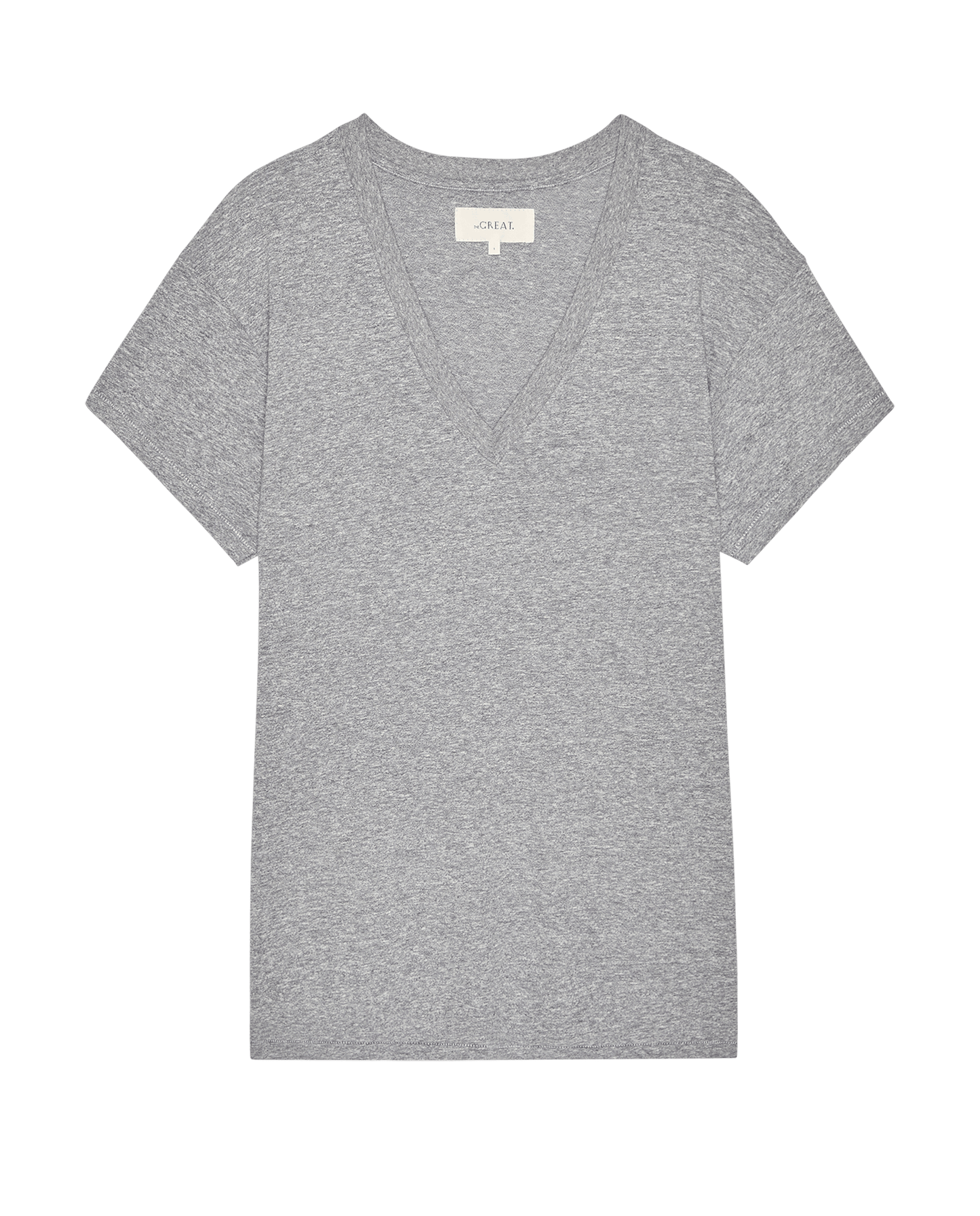 The Slouchy V-Neck Tee. -- Heather Grey