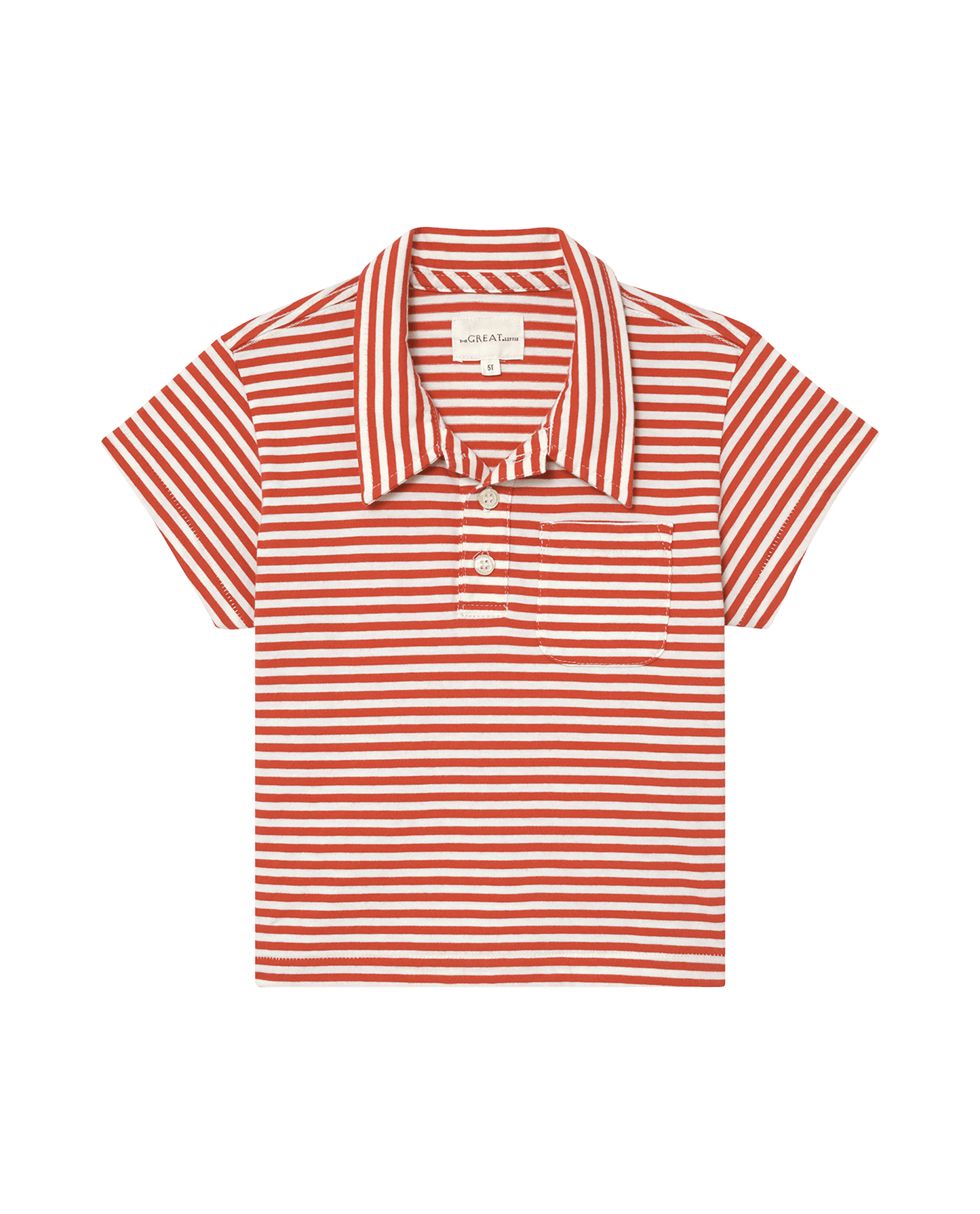 The Little Lacrosse Polo. -- Sun Cherry Stripe