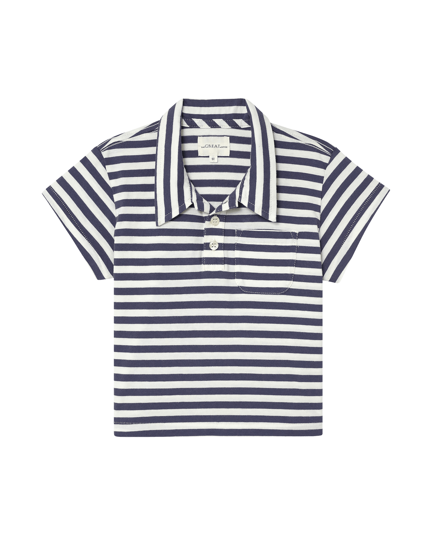 The Little Lacrosse Polo. -- Vintage Blue Stripe