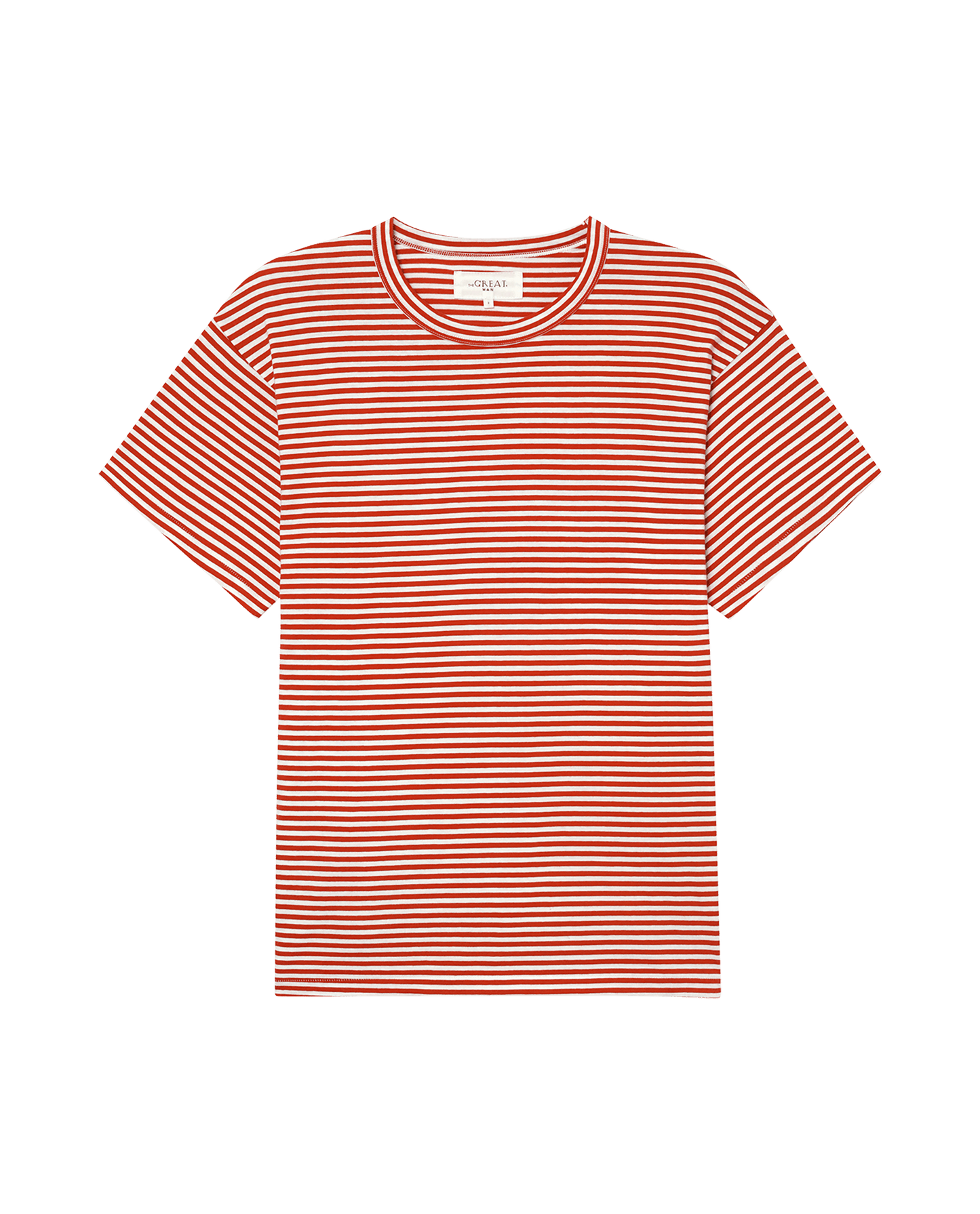 The Men's Boxy Crew. -- Sun Cherry Stripe