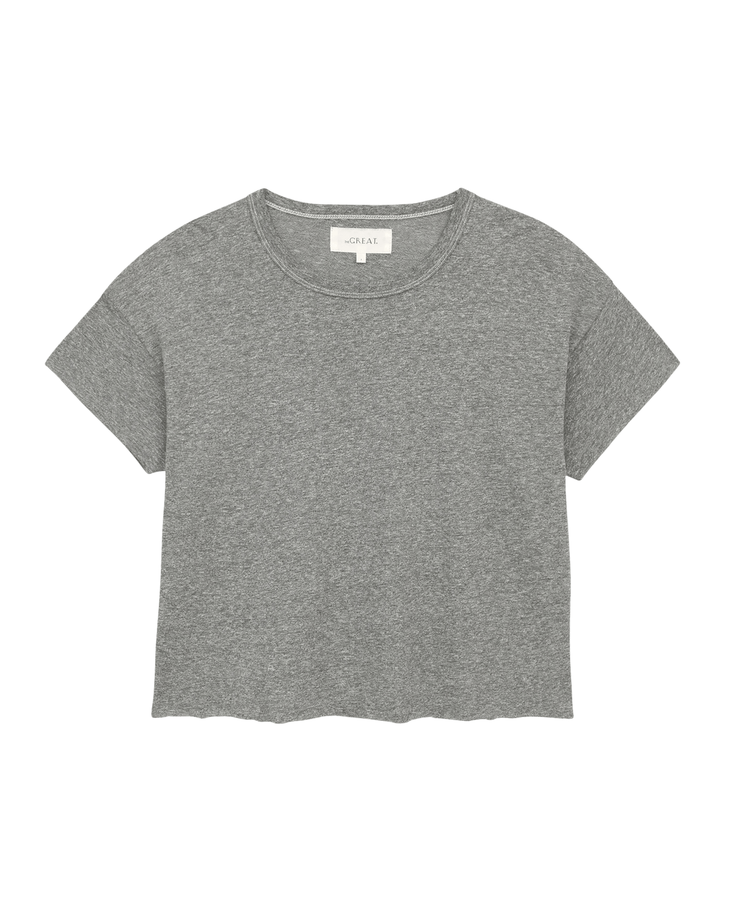 The Crop Tee. Solid -- Heather Grey