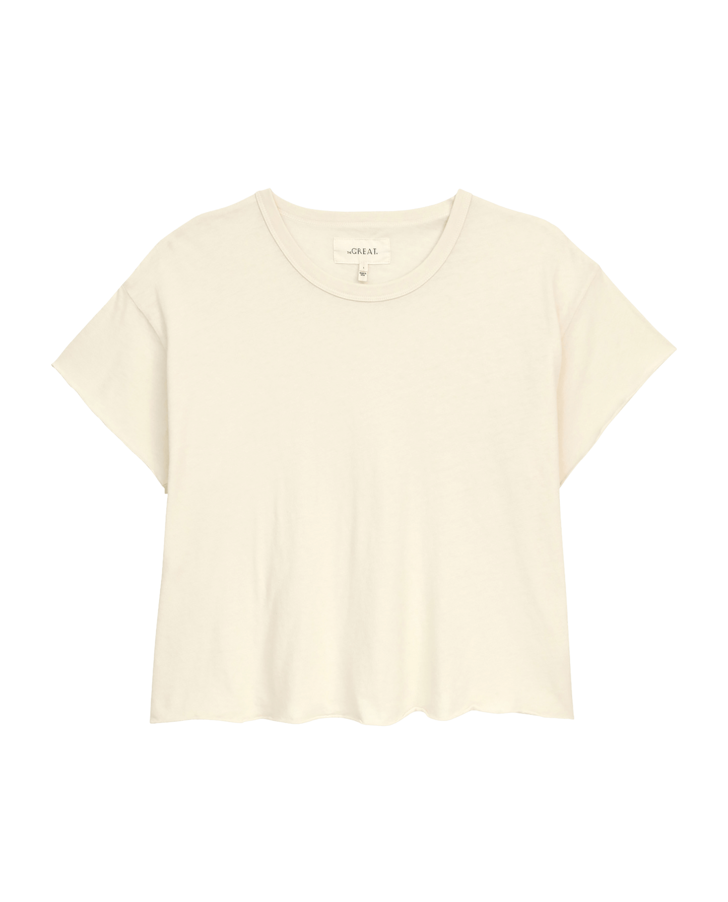 The Crop Tee. Solid -- Washed White