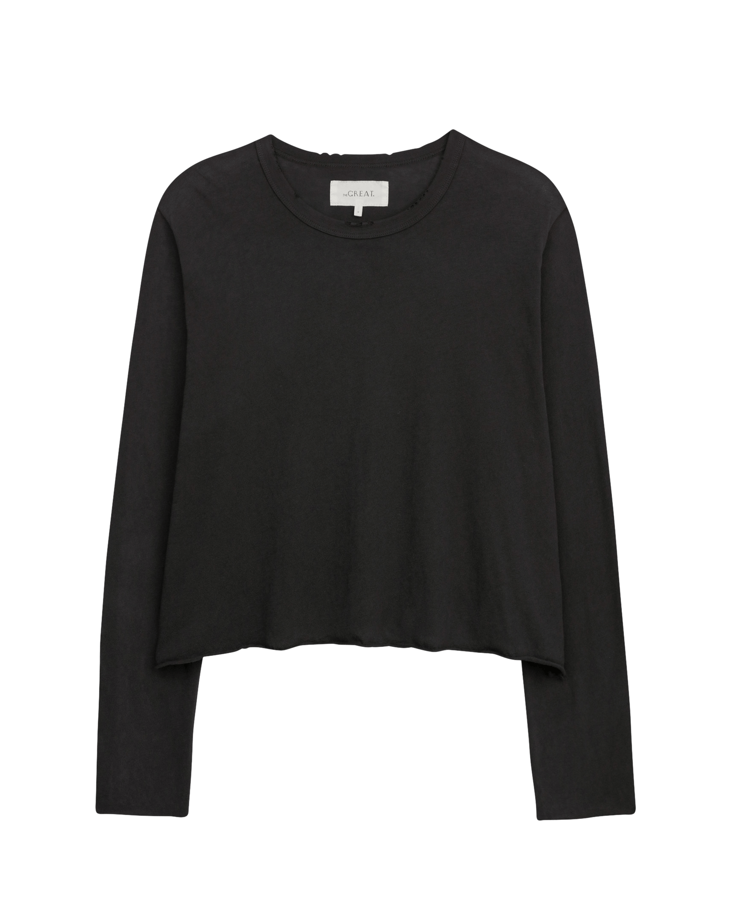The Long Sleeve Crop Tee. -- Washed Black