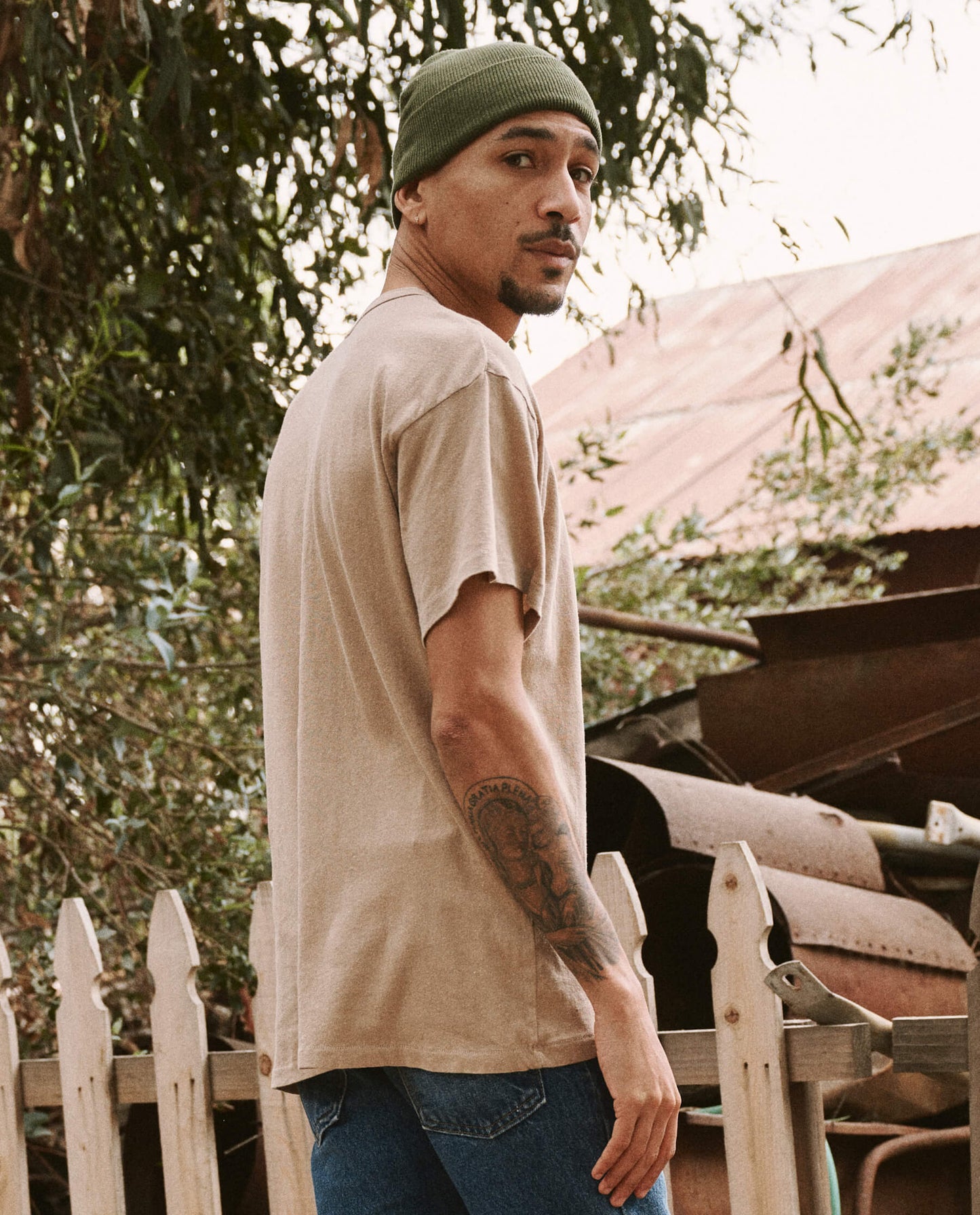 The Men's Boxy Crew. Solid -- Khaki