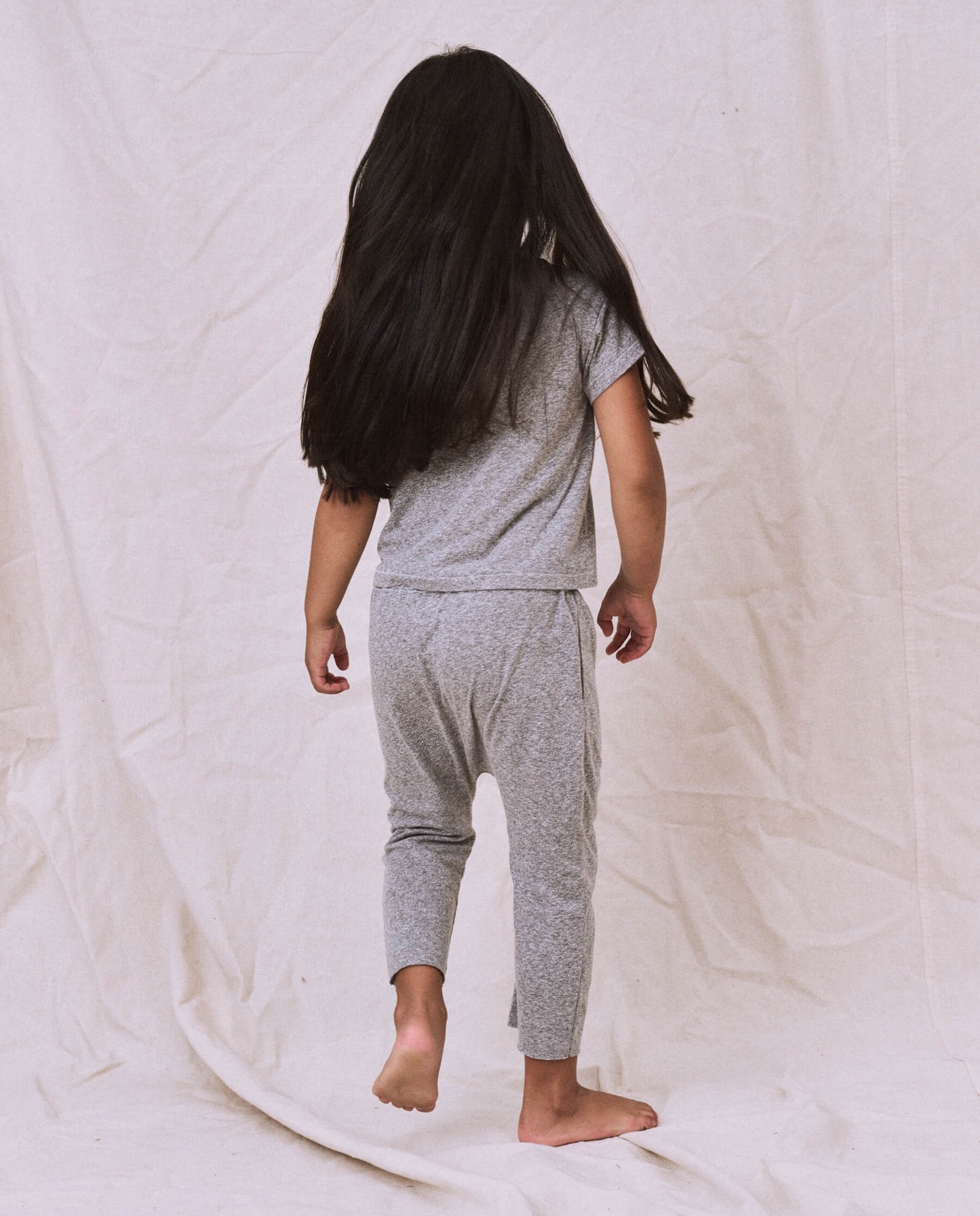 The Little Jersey Crop Pant. -- Heather Grey